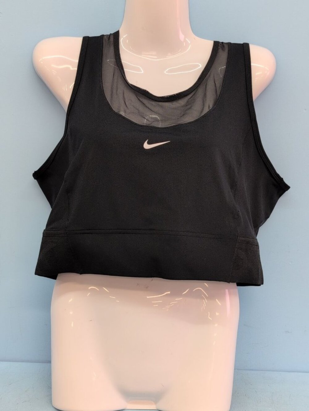 Nike Pro Dri-FIT Women's Mesh Crop Tank Top XL Black HJ1192-010 NWT